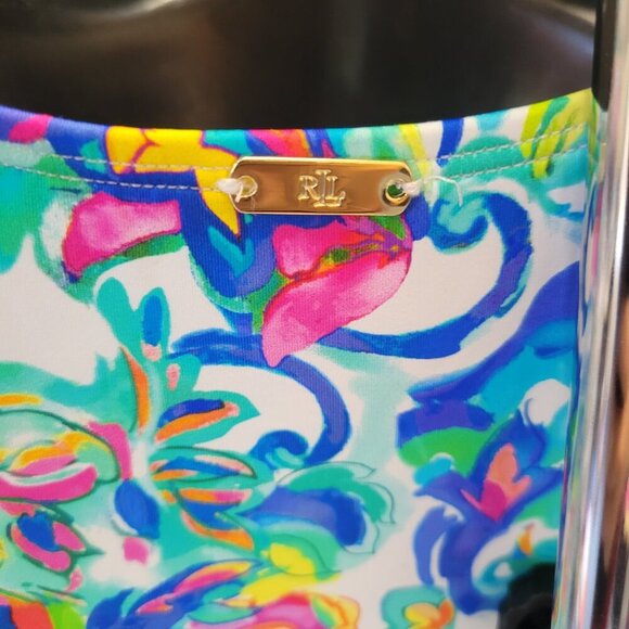 Lauren Ralph Lauren Women's Printed Ruffle Surplice Underwire One-Piece Swimsuit - Picture 5 of 6